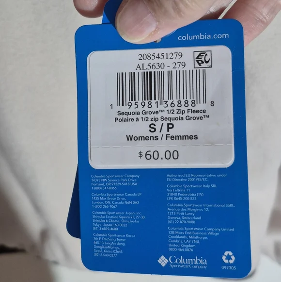 Columbia Womens Beige and Black Fleece 1/2 Zip Pullover - Picture 7 of 12